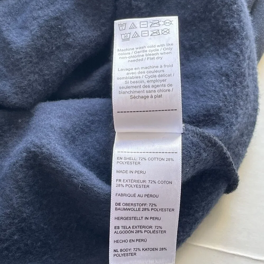 UNTUCKIT Parkson 1/4 Snap Fleece Pullover Sweatshirt Navy Pocket & Slits Size L